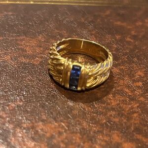 Elegant Gold and Blue Women's Ring